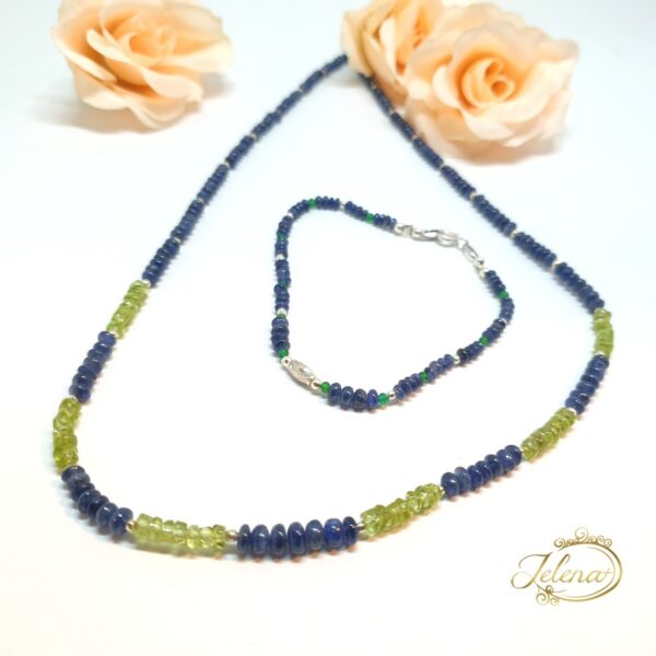 511 Ogrlica safiri i peridoti - Image 2